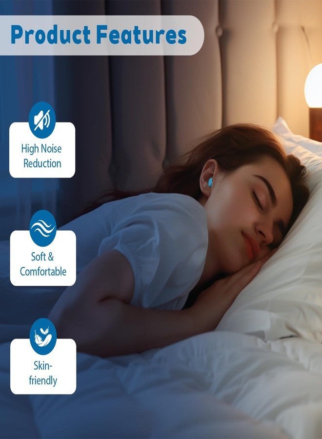 Yunaeduo Ear Plugs for Sleeping Noise Cancelling - 40dB Ear Plugs for Noise Reduction - Calmer Earplugs for Concert Sleep Travel Study Work - Hearing Protection Sound Blocking - Blue 10 Pairs in 2 Cases - Image 4